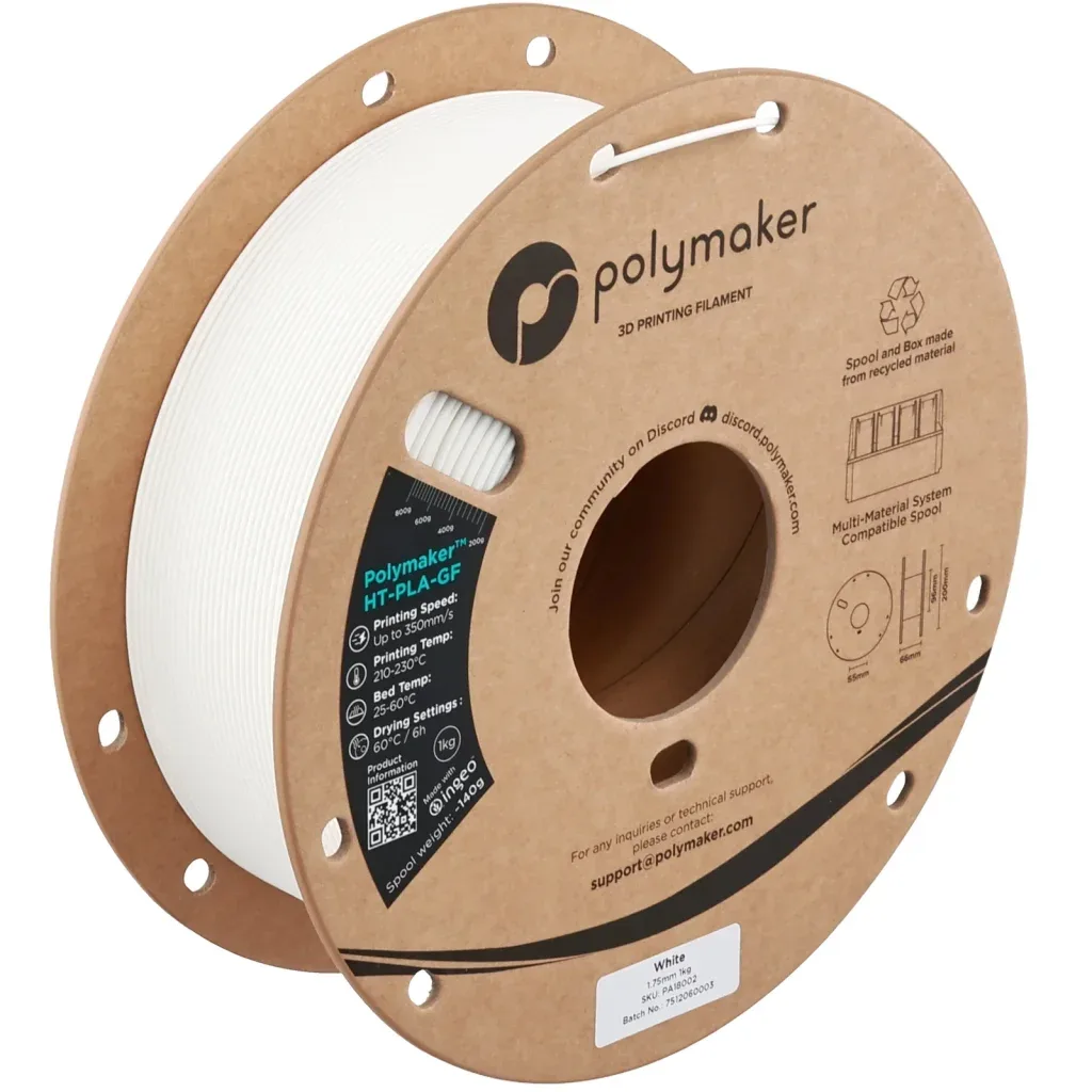 Пластик для 3D-принтера Polymaker HT-PLA-GF 1,75mm 1kg WHITE (PA18002)