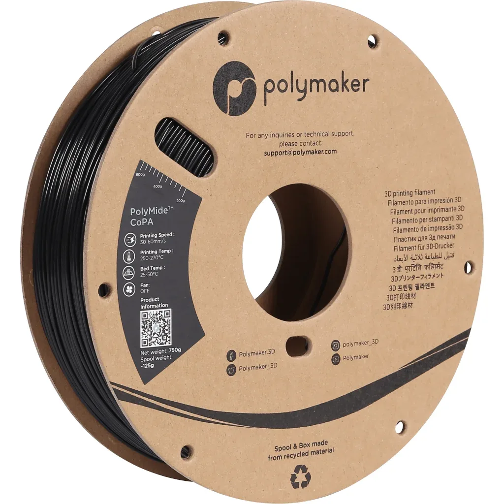 Пластик для 3D-принтера Polymaker NYLON CoPA 6/6-6 1,75mm 0,75kg BLACK (PG05001)