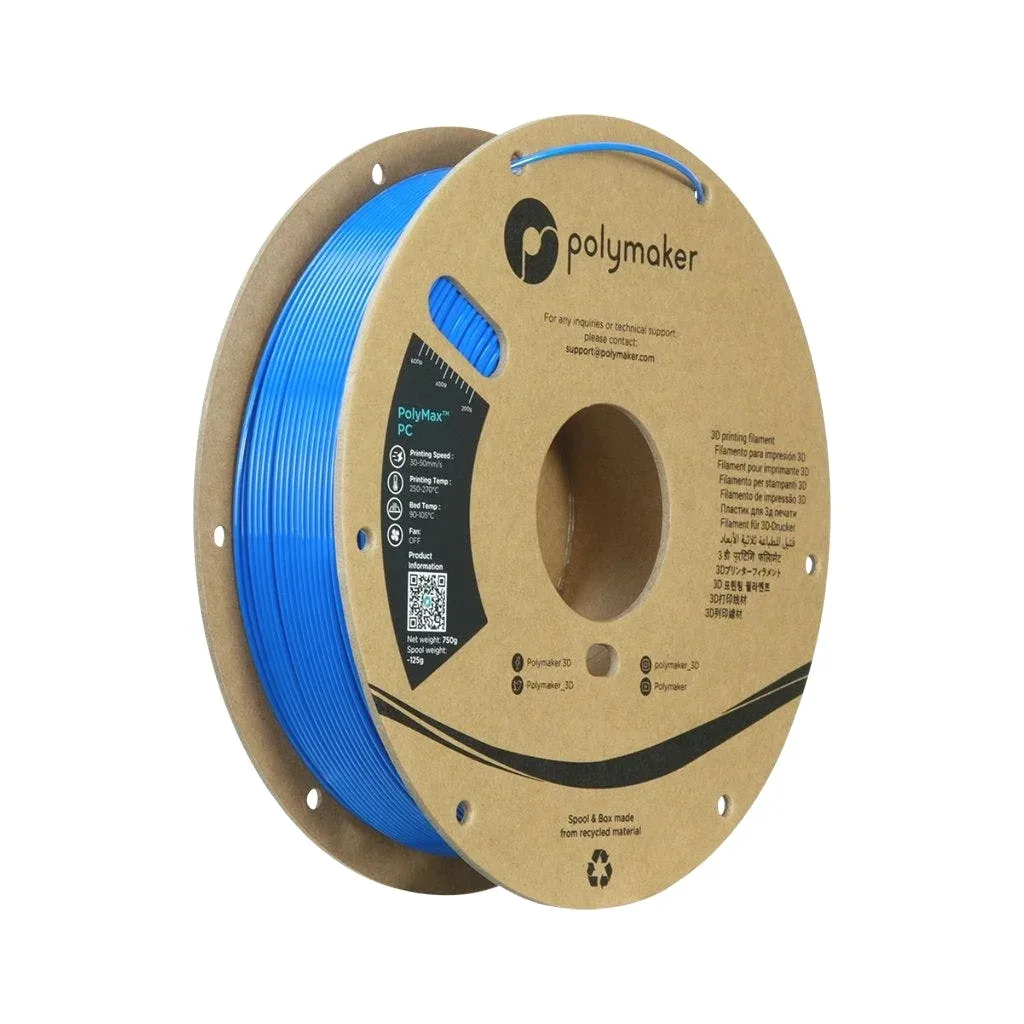 Пластик для 3D-принтера Polymaker PC PolyMax TOUGH 1,75mm 0,75kg BLUE (PC02011)