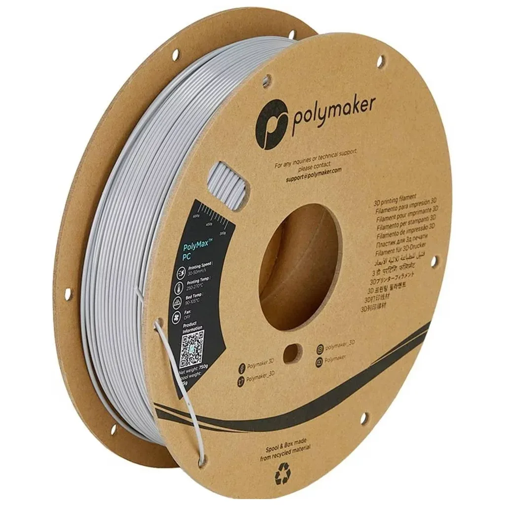 Пластик для 3D-принтера Polymaker PC PolyMax TOUGH 1,75mm 0,75kg GREY (PC02005)