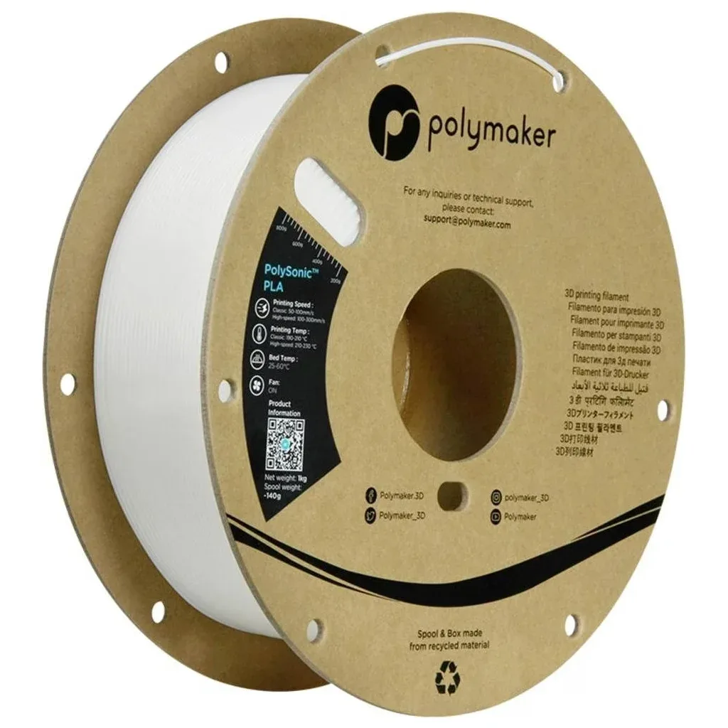 Пластик для 3D-принтера Polymaker PLA HIGH SPEED 1,75mm WHITE 1kg (PA12001)