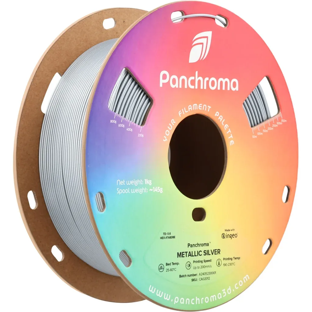 Пластик для 3D-принтера Polymaker PLA PANCHROMA METALLIC 1,75mm 1kg SILVER (CA02012)