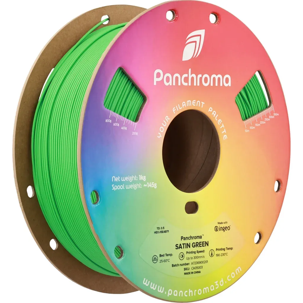 Пластик для 3D-принтера Polymaker PLA PANCHROMA SATIN 1,75mm 1kg GREEN (CA05003)