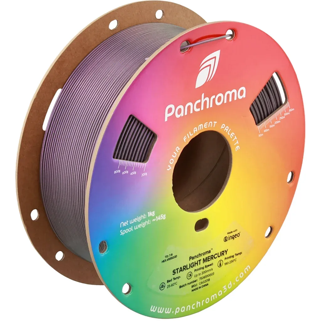 Пластик для 3D-принтера Polymaker PLA PANCHROMA STARLIGHT 1,75mm 1kg MERCURY (CA02018)