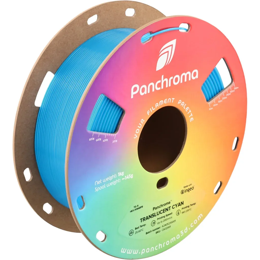 Пластик для 3D-принтера Polymaker PLA PANCHROMA TRANSLUCENT 1,75mm 1kg CYAN (CA02001)