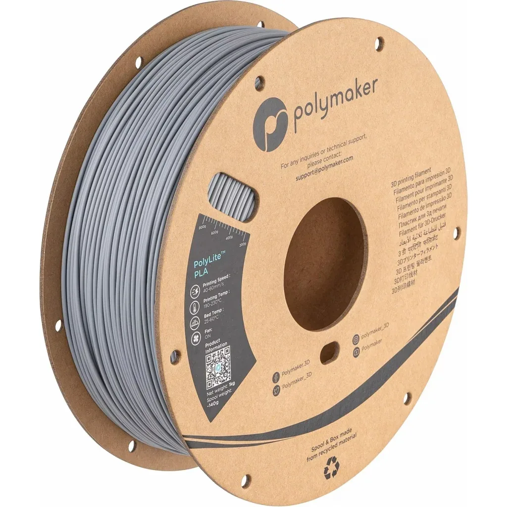 Пластик для 3D-принтера Polymaker PLA POLYLITE PRO 1,75mm 1kg GREY (PA07003)