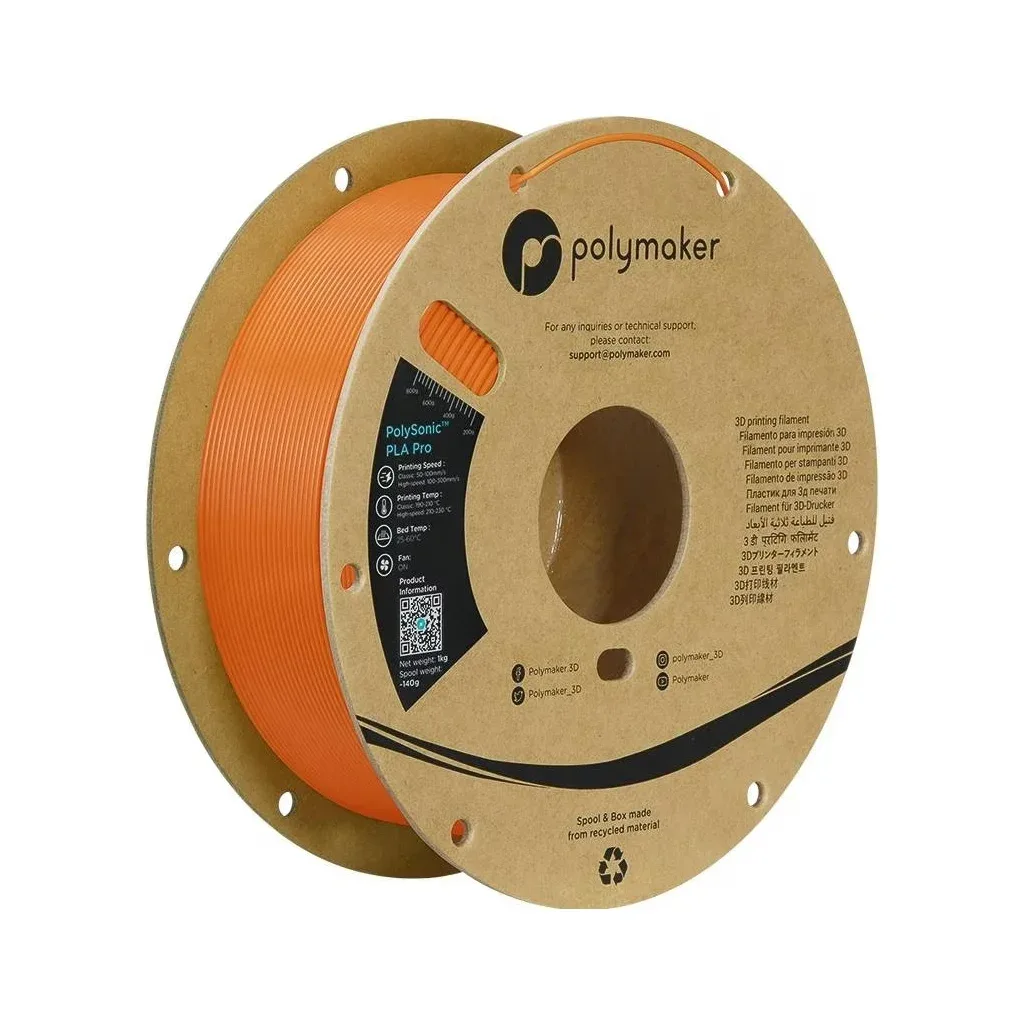 Пластик для 3D-принтера Polymaker PLA PRO HIGH SPEED TOUGH 1,75mm ORA 1kg (PA13007)