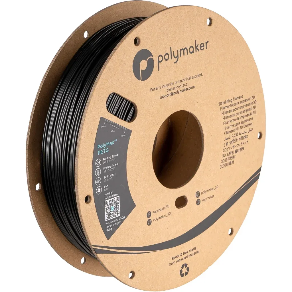 Пластик для 3D-принтера Polymaker TOUGH PETG 1,75mm 0,75kg BLACK (PB02001)