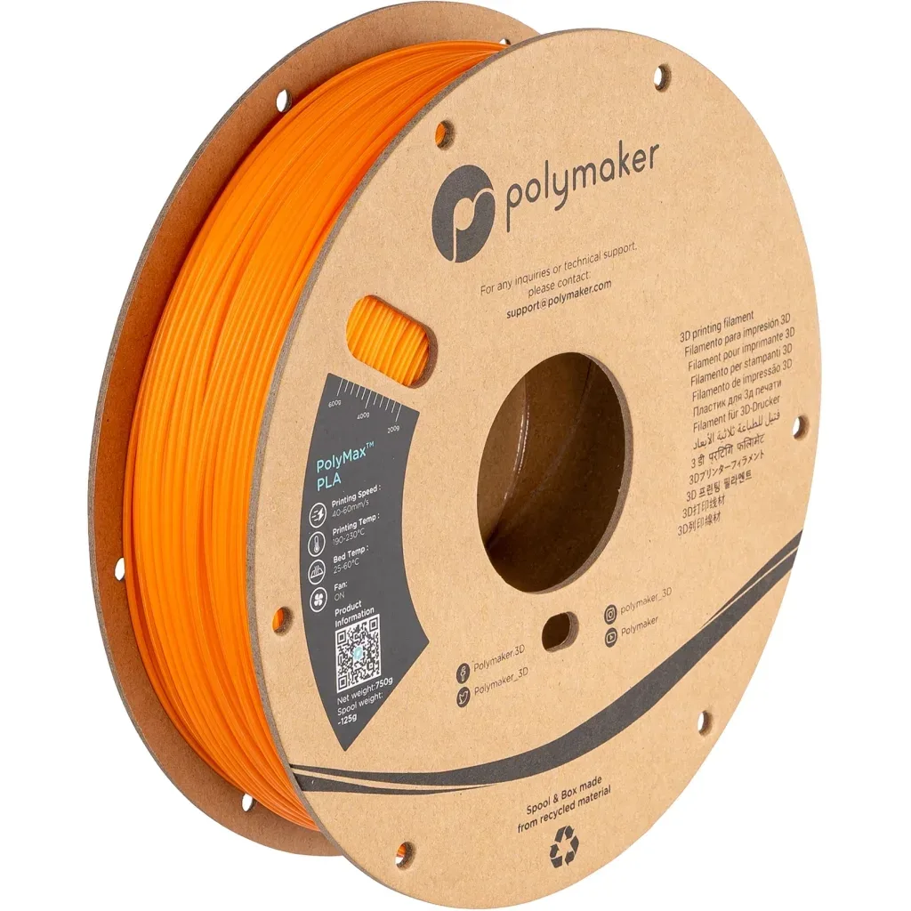 Пластик для 3D-принтера Polymaker TOUGH PLA 1,75mm 0,75kg ORANGE (PA06008)