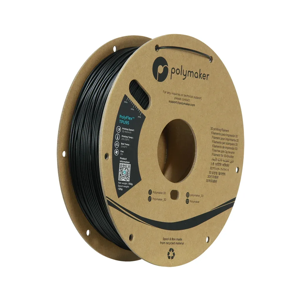 Пластик для 3D-принтера Polymaker TPU-95A 1,75mm 0,75kg BLACK (PD01001)