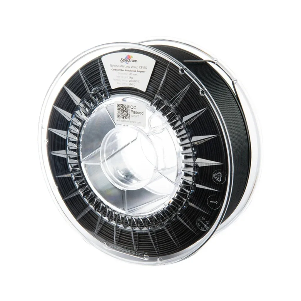 Пластик для 3D-принтера Spectrum Nylon PA6 Low Warp CF15S 1.75mm Black 1kg (80720)
