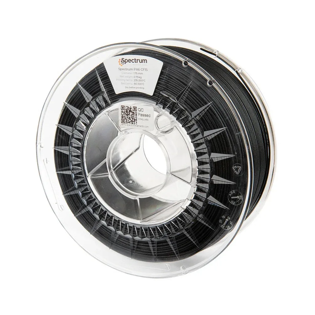 Пластик для 3D-принтера Spectrum PA6 CF15 1.75mm 0.75kg Black (80584)