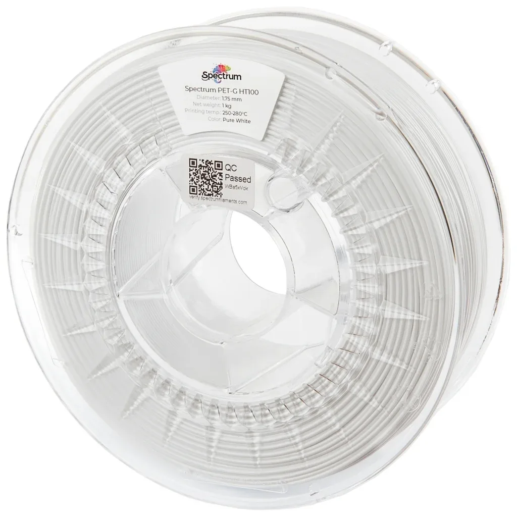 Пластик для 3D-принтера Spectrum PET-G HT100 1.75mm 0.5kg PURE WHITE (80410)