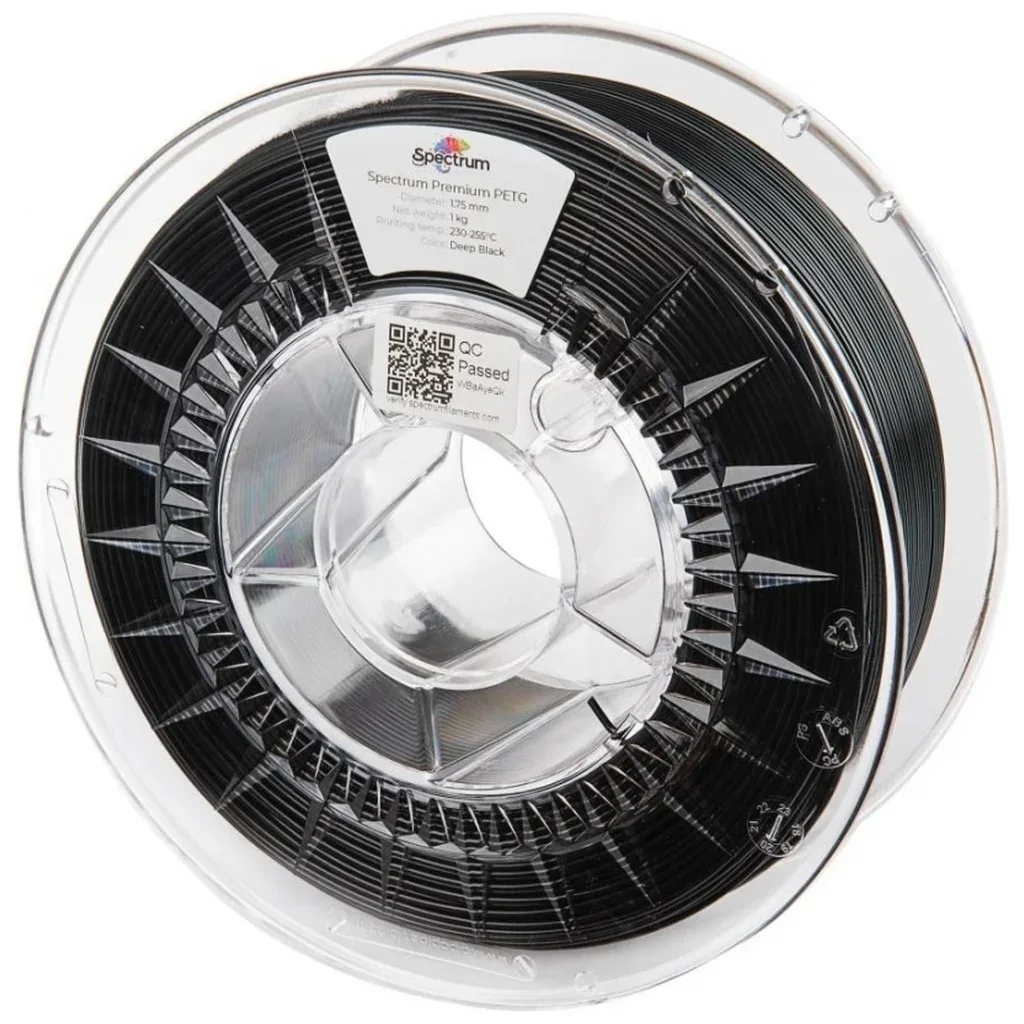 Пластик для 3D-принтера Spectrum PET-G Premium 1.75mm 1kg Black, Deep RAL9017 (80056)