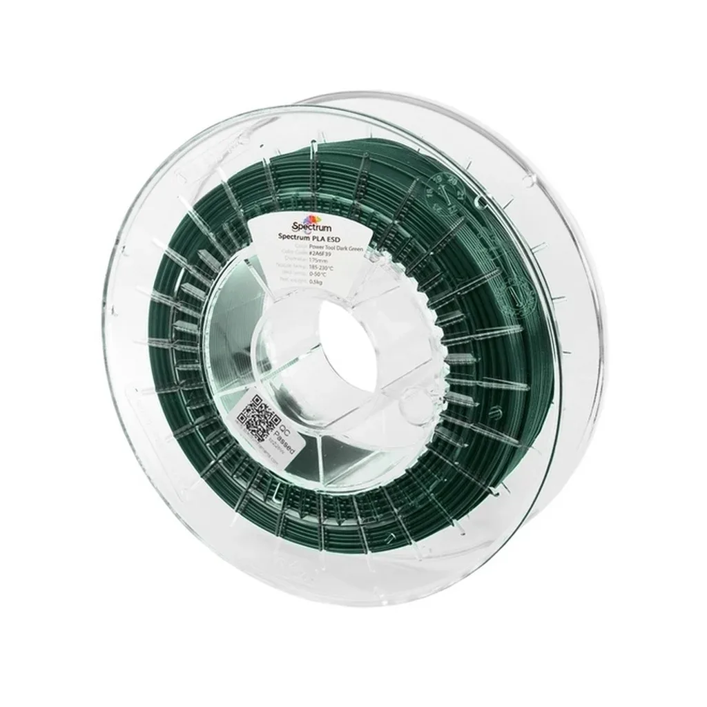 Пластик для 3D-принтера Spectrum PLA ESD 1.75mm 0.5kg POWER TOOL DARK GREEN (81648)