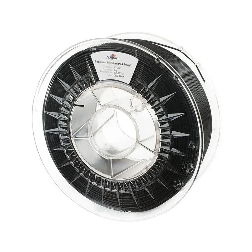 Пластик для 3D-принтера Spectrum PLA Tough 1.75mm 1kg Black, Deep (80193)
