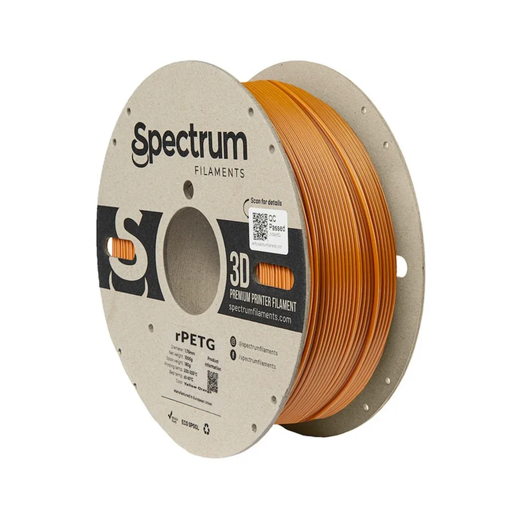Пластик для 3D-принтера Spectrum rPETG 1.75mm 1kg Orange, Yellow (RAL 2000) (80592)