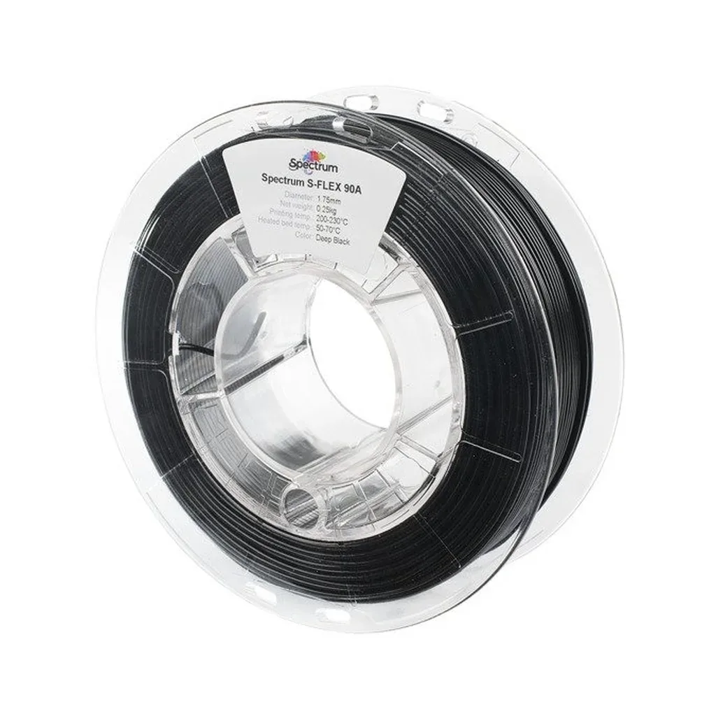 Пластик для 3D-принтера Spectrum S-Flex 90A 1.75mm 0.25kg BLACK, DEEP (80262)
