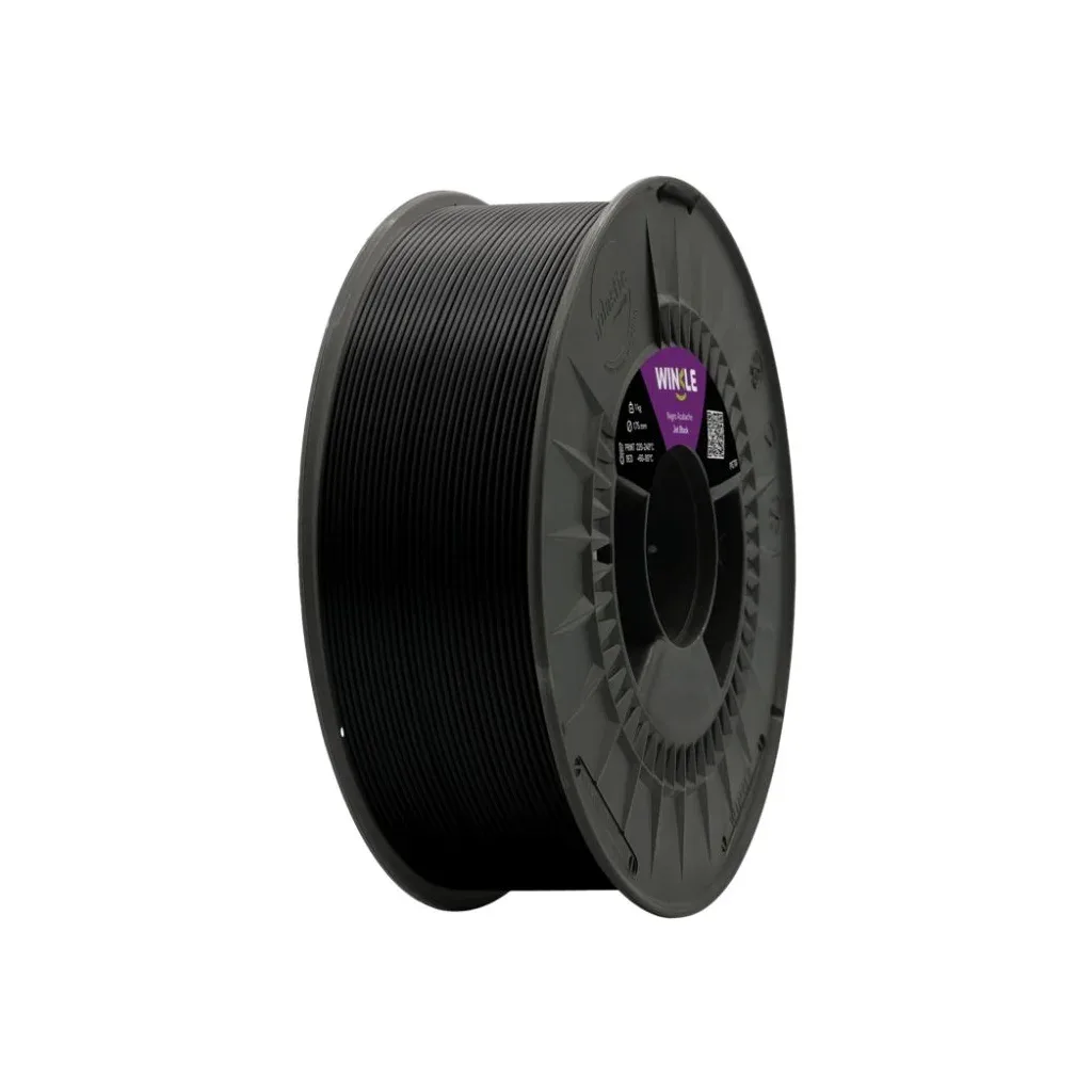 Пластик для 3D-принтера WINKLE PETG 1.75mm 1kg, Black (PET01000175NEGAZAWNK)
