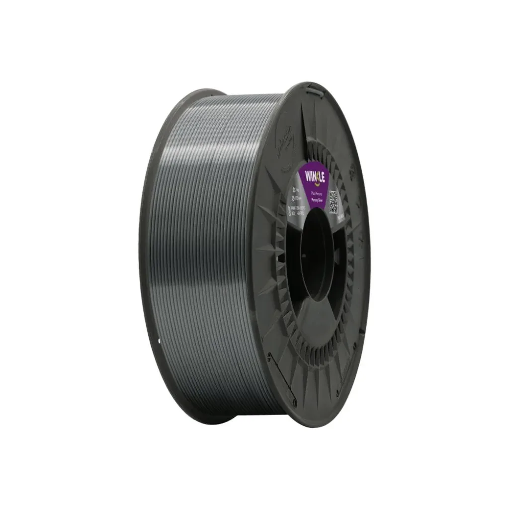 Пластик для 3D-принтера WINKLE PLA SILK 1.75mm, 1kg, Mercury silver (PSI01000175PLAMERWNK)