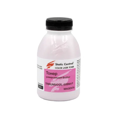 Тонер Brother 50г magenta, фасовка Static Control (TRBUNIVCOL-50BM-P)