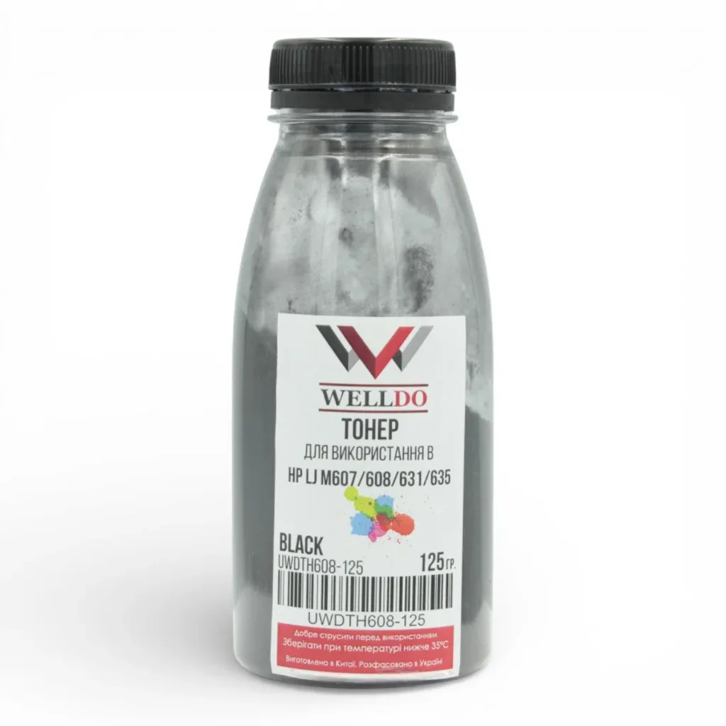 Тонер HP LJ Enterprise M607/608/609/Canon 056/056L/056H/057, фасовка 125г Welldo (UWDTH608-125)