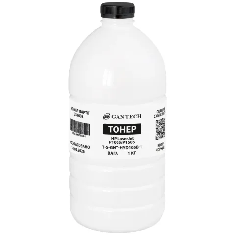 Тонер HP LJ P1005/P1505, bottle 1kg Gantech (TSM-HYD105B-1)