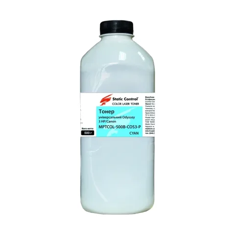 Тонер HP/Canon MPTCOL OS3 500г cyan (фасовка) Static Control (MPTCOL-500B-COS3-P)