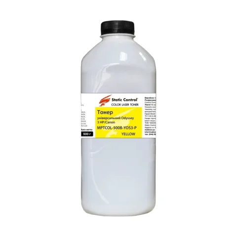 Тонер HP/Canon MPTCOL OS3 500г yellow (фасовка) Static Control (MPTCOL-500B-YOS3-P)