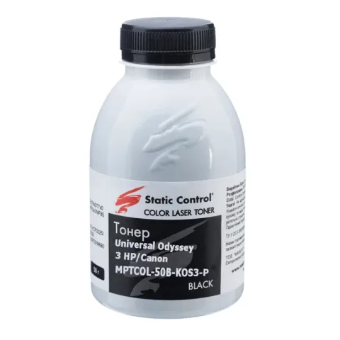 Тонер HP/Canon MPTCOL OS3 50г black (фасовка) Static Control (MPTCOL-50B-KOS3-P)