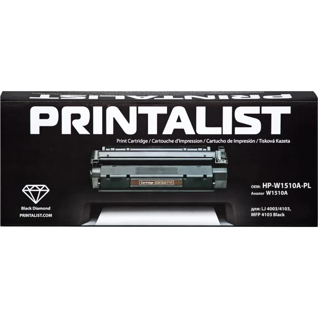 Тонер-картридж Printalist HP LJ 4003/4103, MFP 4103 Black / W1510A Black (HP-W1510A-PL)