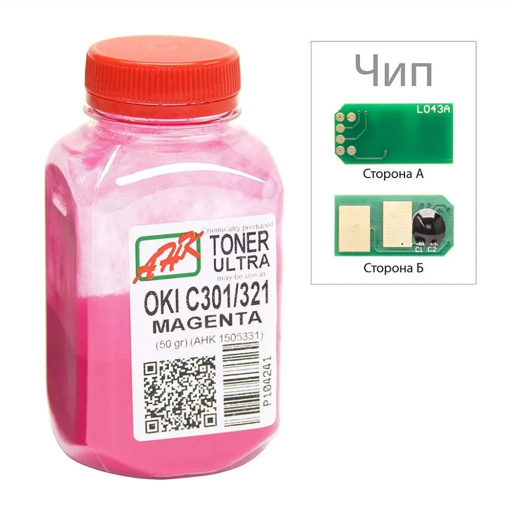Тонер OKI C301/321, 50g Magenta +chip AHK (1505327)