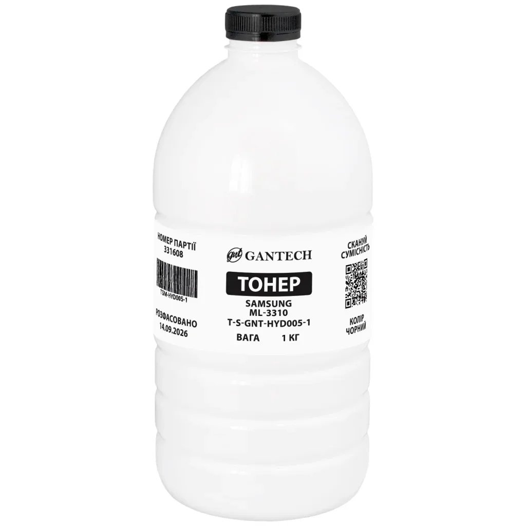 Тонер Samsung ML-3310, bottle 1 kg Gantech (TSM-HYD005-1)