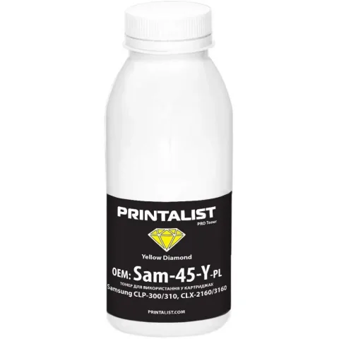Тонер SamsungCLP-300/310,CLX-2160/3160 45г Yellow Printalist (Sam-45-Y-PL)