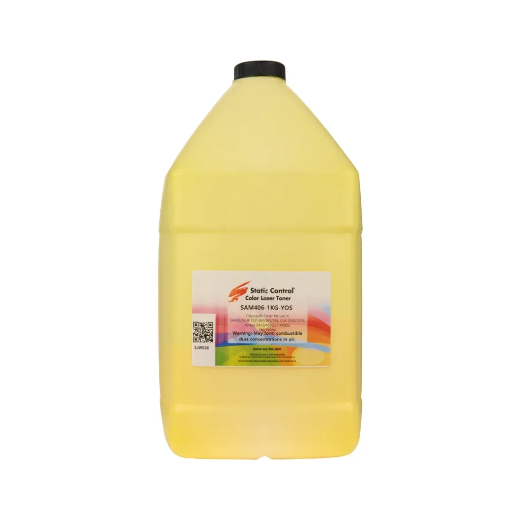 Тонер SamsungCLP-360/CLX-3300 1KG yellow Static Control (SAM406-1KG-YOS)